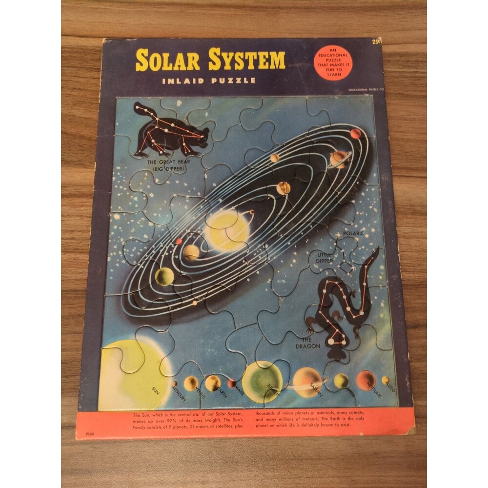 Vintage Solar System Inlaid Puzzle